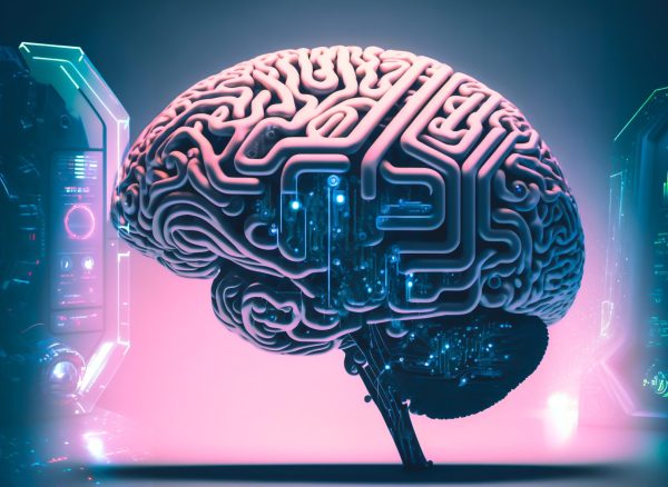 Brain to Computer interface, brain implants and analysis HUDs,   3d rendering